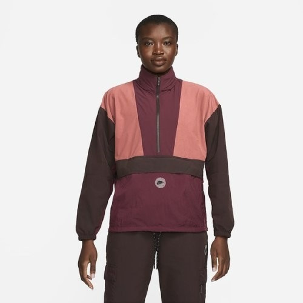 Nike Revolution Utility 1/2 Zip Anorak Jacket Women's M Packable Belly Bag Hood